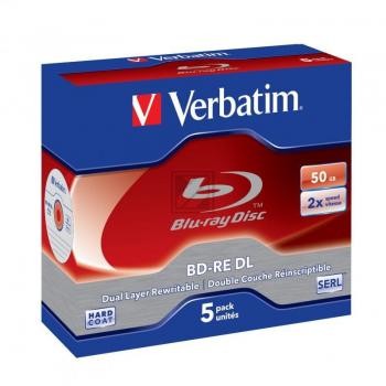 VERBATIM BD-RE 50GB RW 2x (5) JC 43760 Dual Layer wiederbeschreibbar