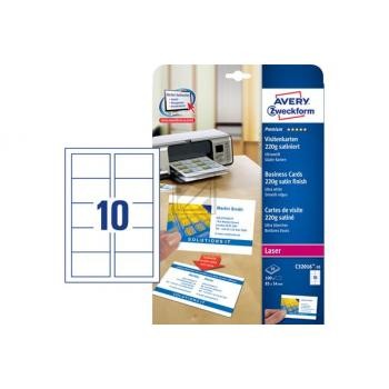 AVERY ZW. Prof. Visitenkarten Univer. A4 C32016-10 220g satiniert 100 Blatt