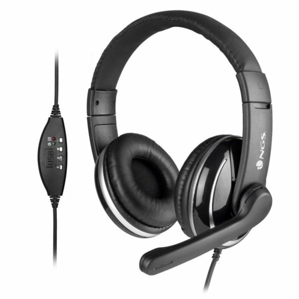 Kopfhörer mit Mikrofon NGS NGS-HEADSET-0196 Schwarz